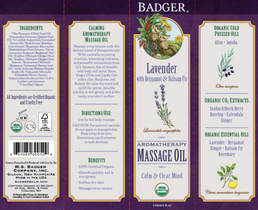 Lavender Massage Oil * Badger Supplement - Conners Clinic